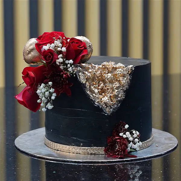 Black Floral Cake