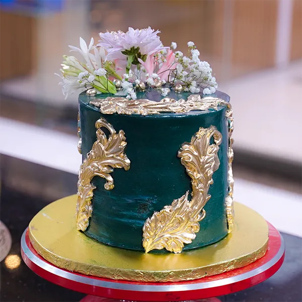 Green Floral Cake